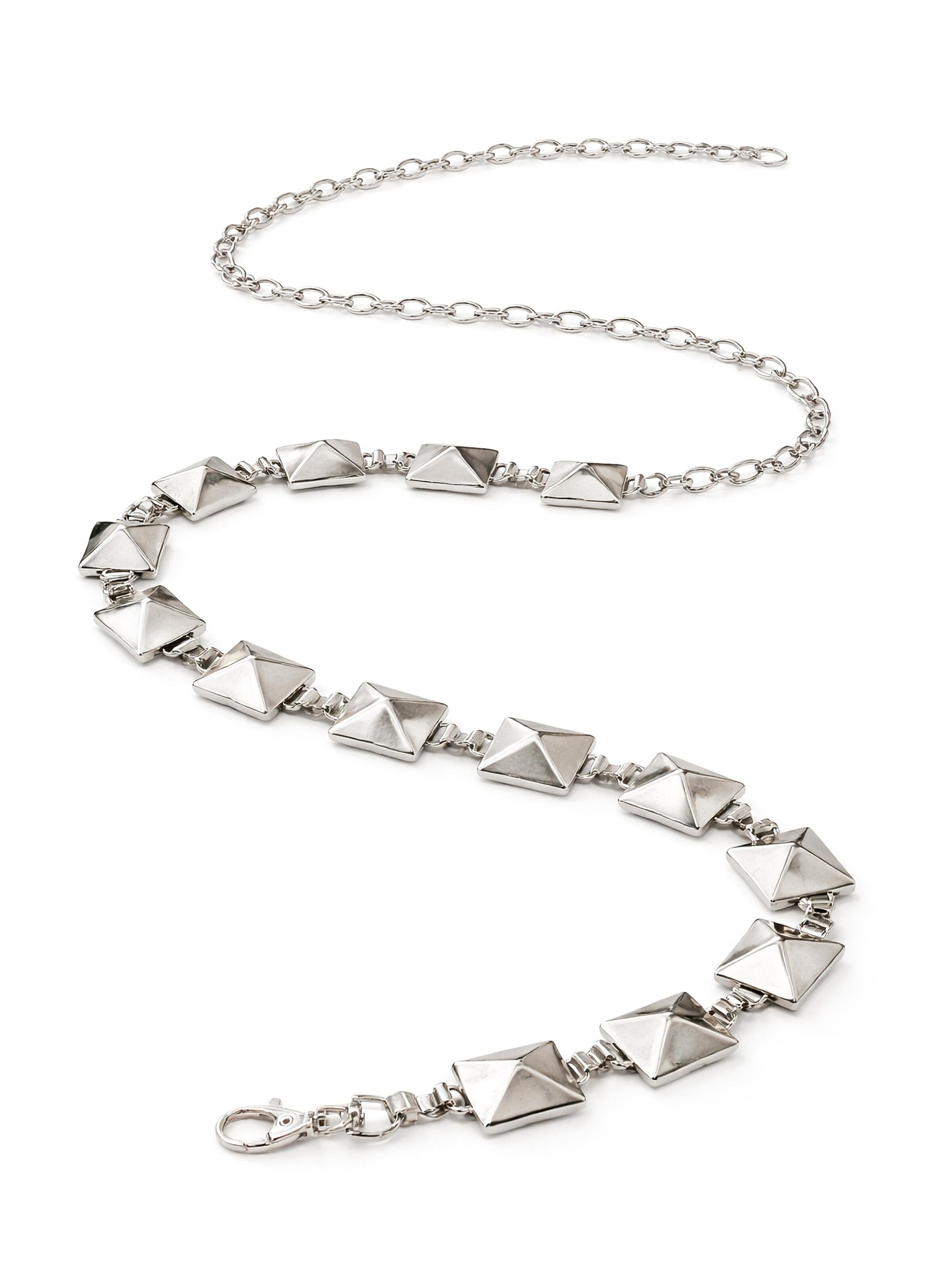 COLLEZIONE ALESSANDRO Belt 'Party' in Silver: front