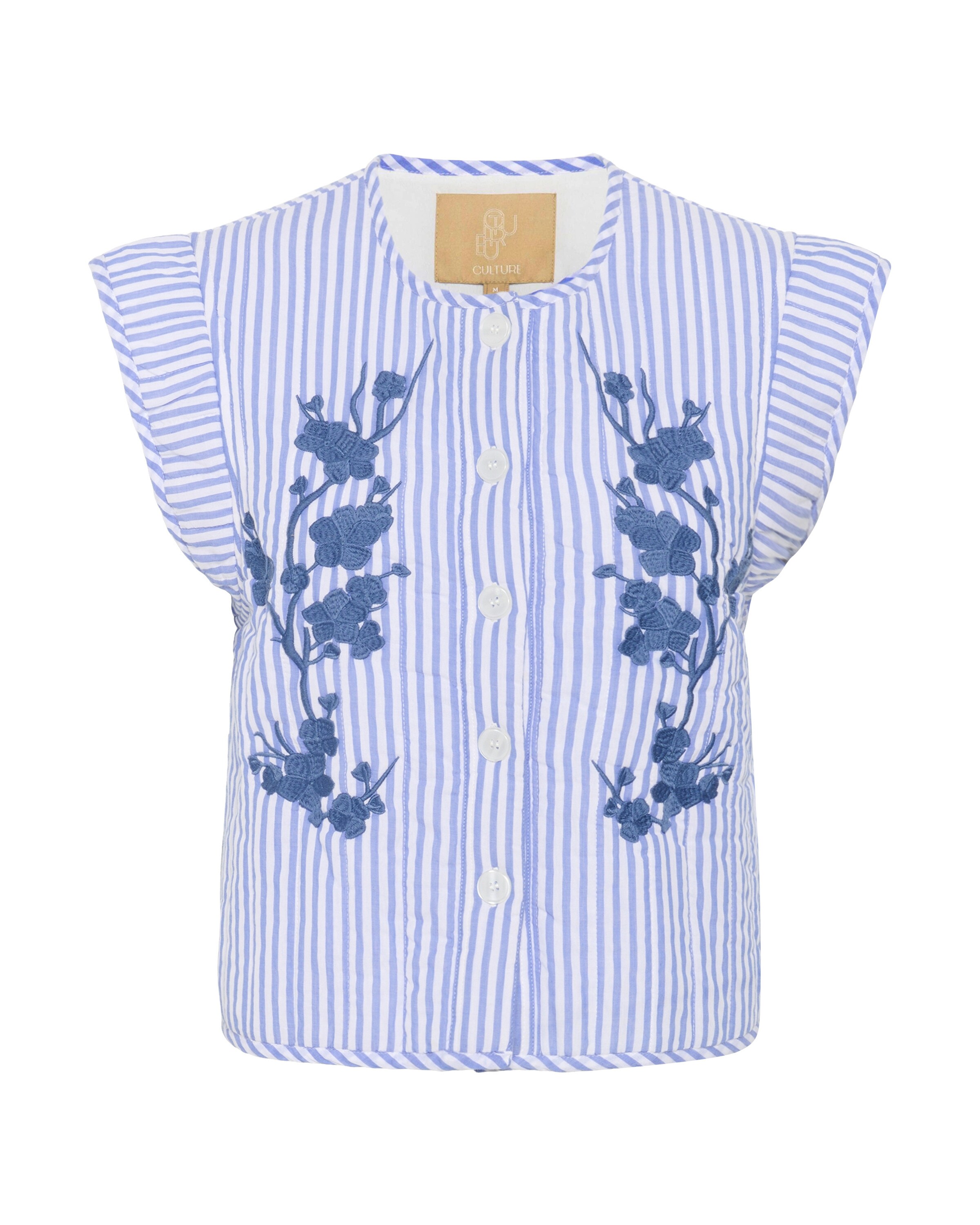 CULTURE Vest 'CUPom' in Blue: front