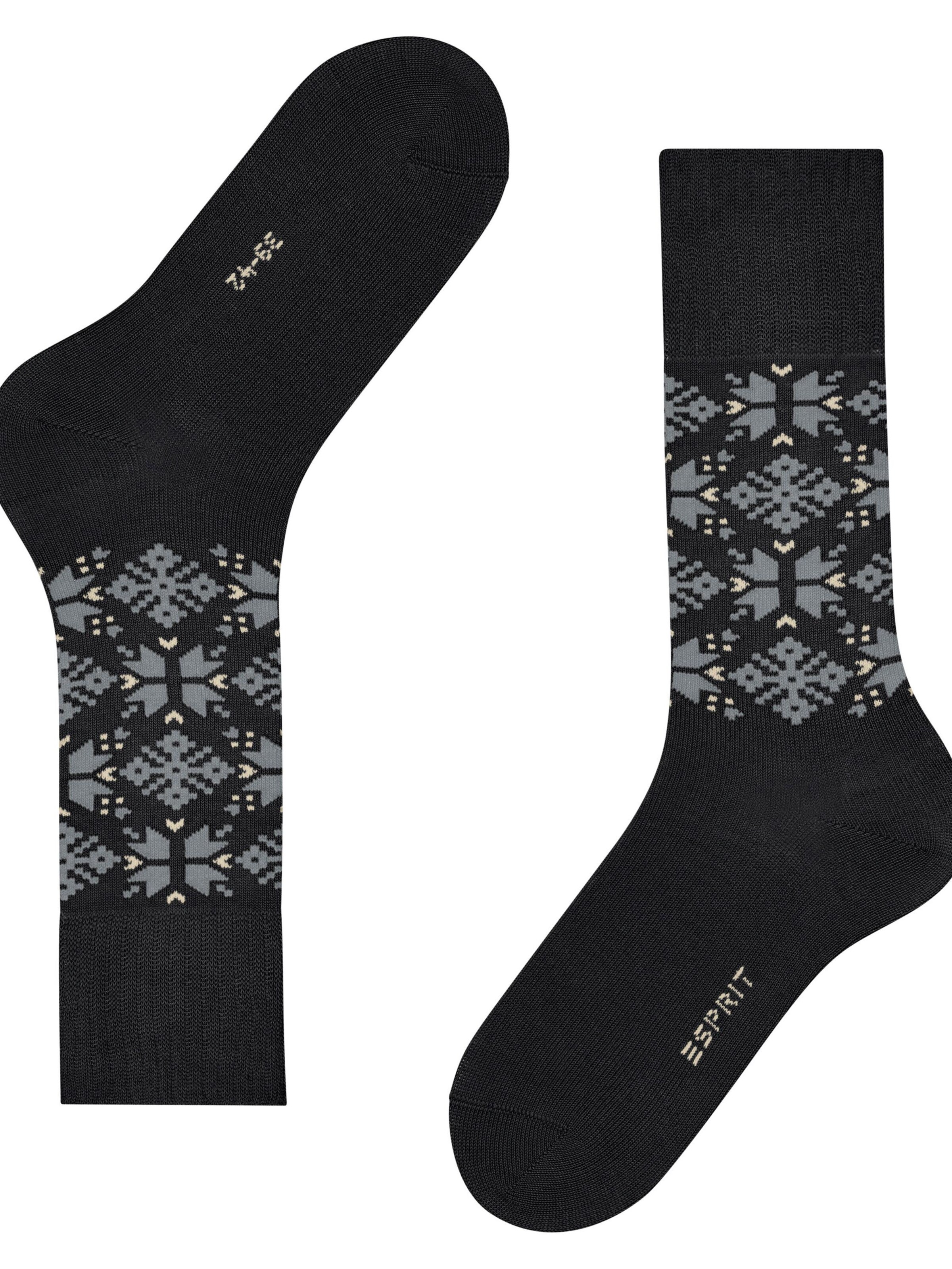 ESPRIT Socks 'Winter Star' in Black