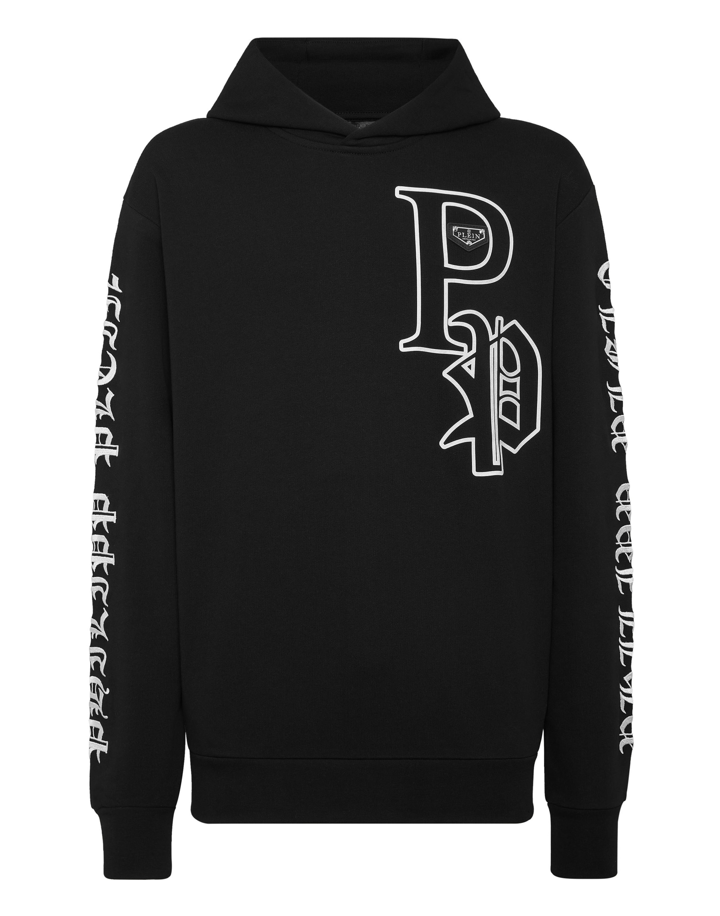 Philipp Plein Sweatshirt 'Gothic Plein' in Schwarz: Vorderseite