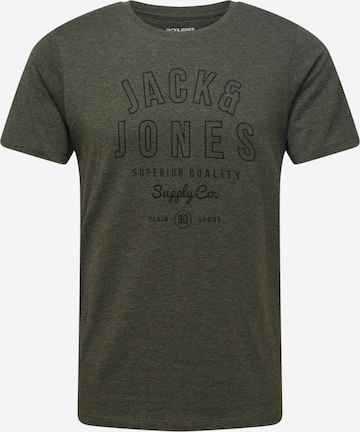 JACK & JONES Тениска 'Jeans' в зелено: отпред