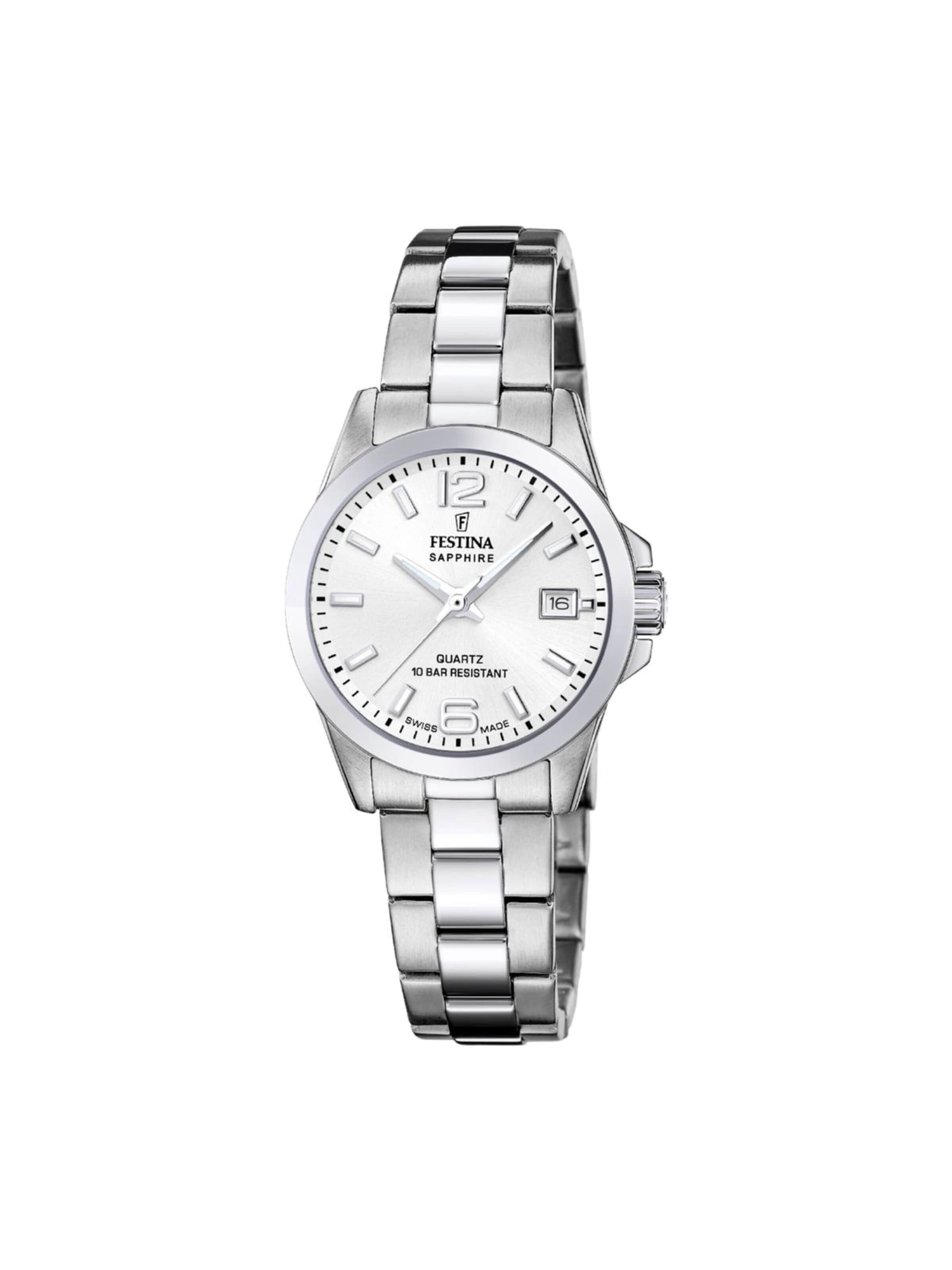 FESTINA Analoguhr 'Classics Swiss'‌‌‌‌‌‌‌ in Silber: Vorderseite