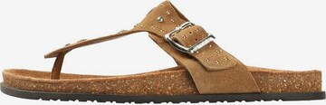 Scalpers T-Bar Sandals 'Bio Sun Studs' in Brown: front