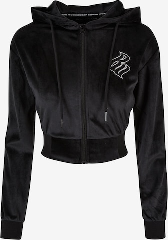 ROCAWEAR Zip-Up Hoodie 'Escalade' in Black: front