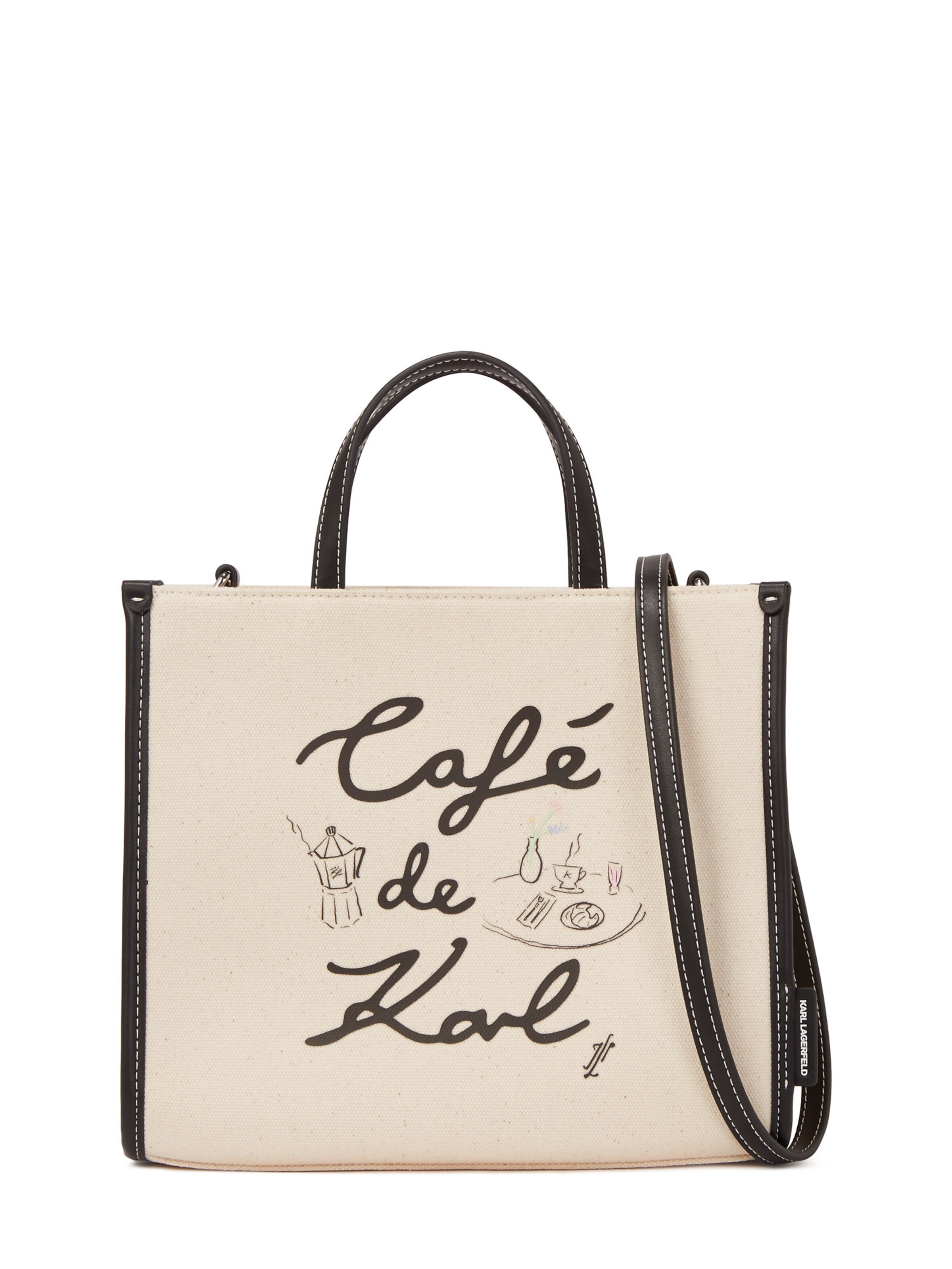 Shopper 'KL x Jorge Parra' di Karl Lagerfeld in beige: frontale