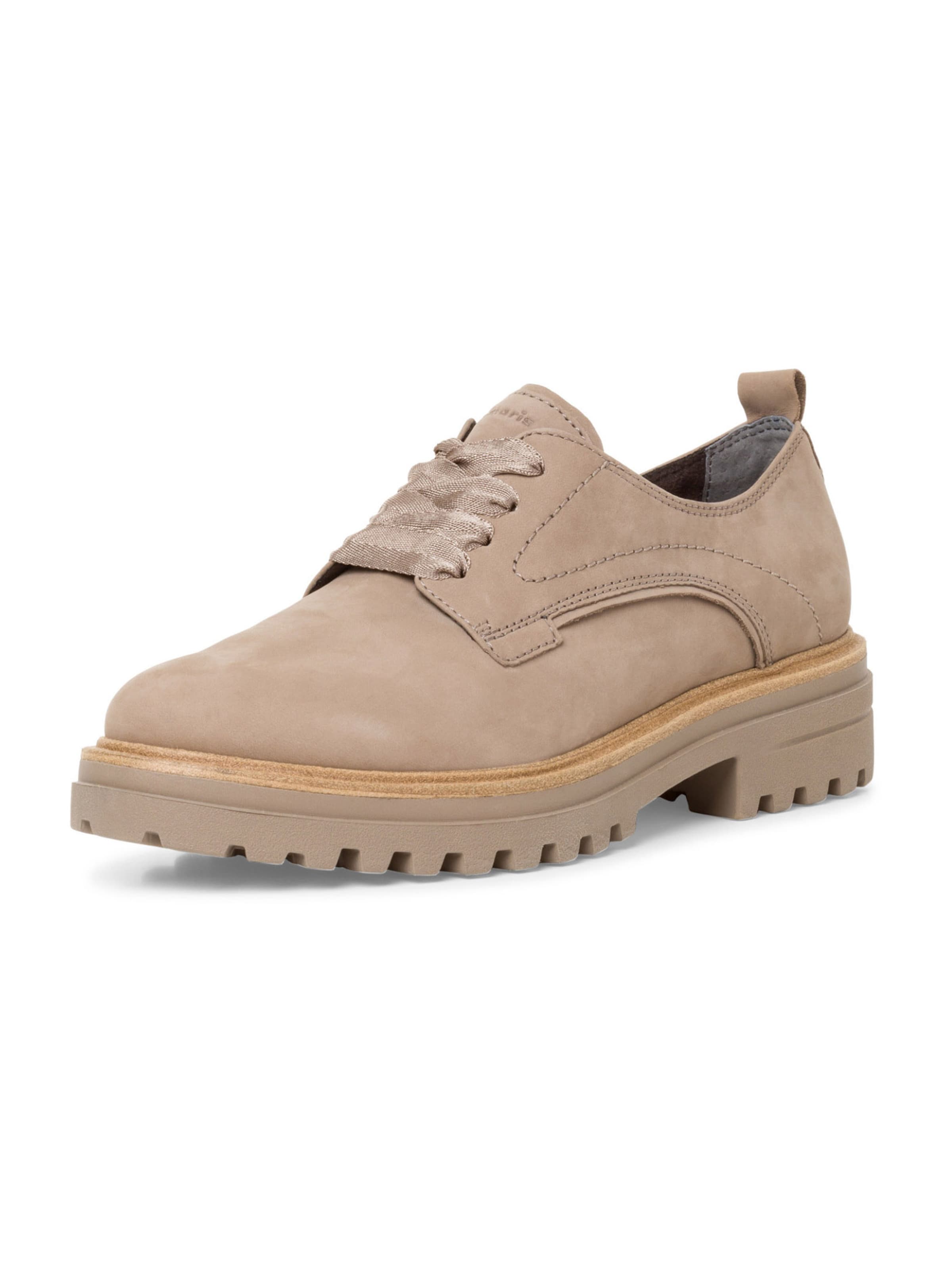 Chaussure à lacets Tamaris en beige : devant