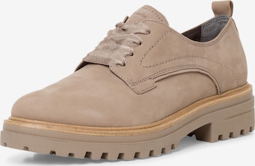 TAMARIS Lace-up shoe in Beige: front