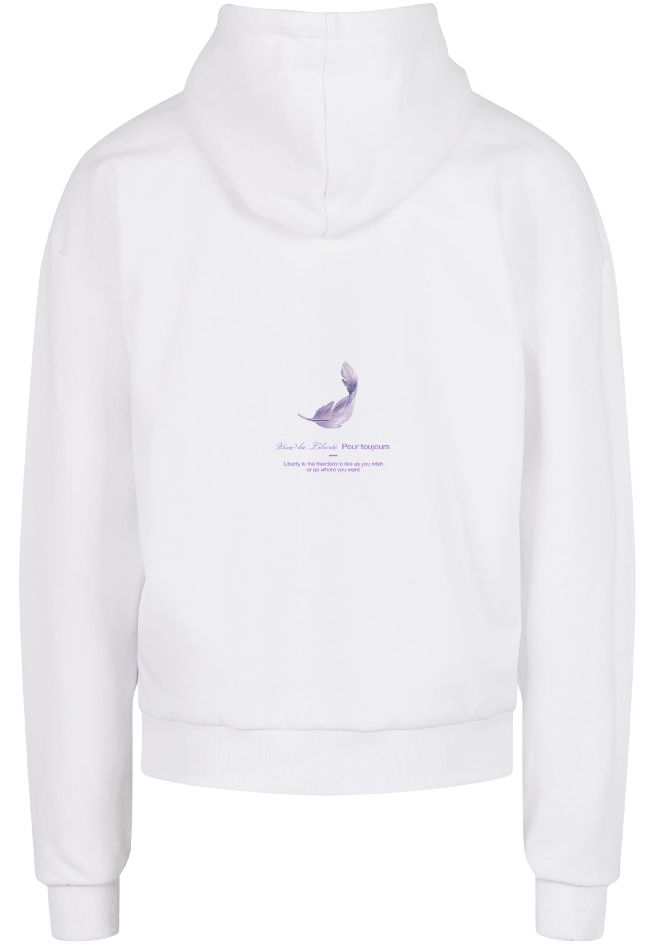 MT Upscale Μπλούζα φούτερ 'Vive La Liberte' σε λευκό