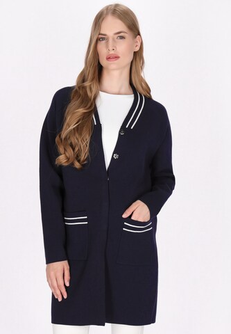 DreiMaster Maritim Gebreid vest in Blauw: voorkant