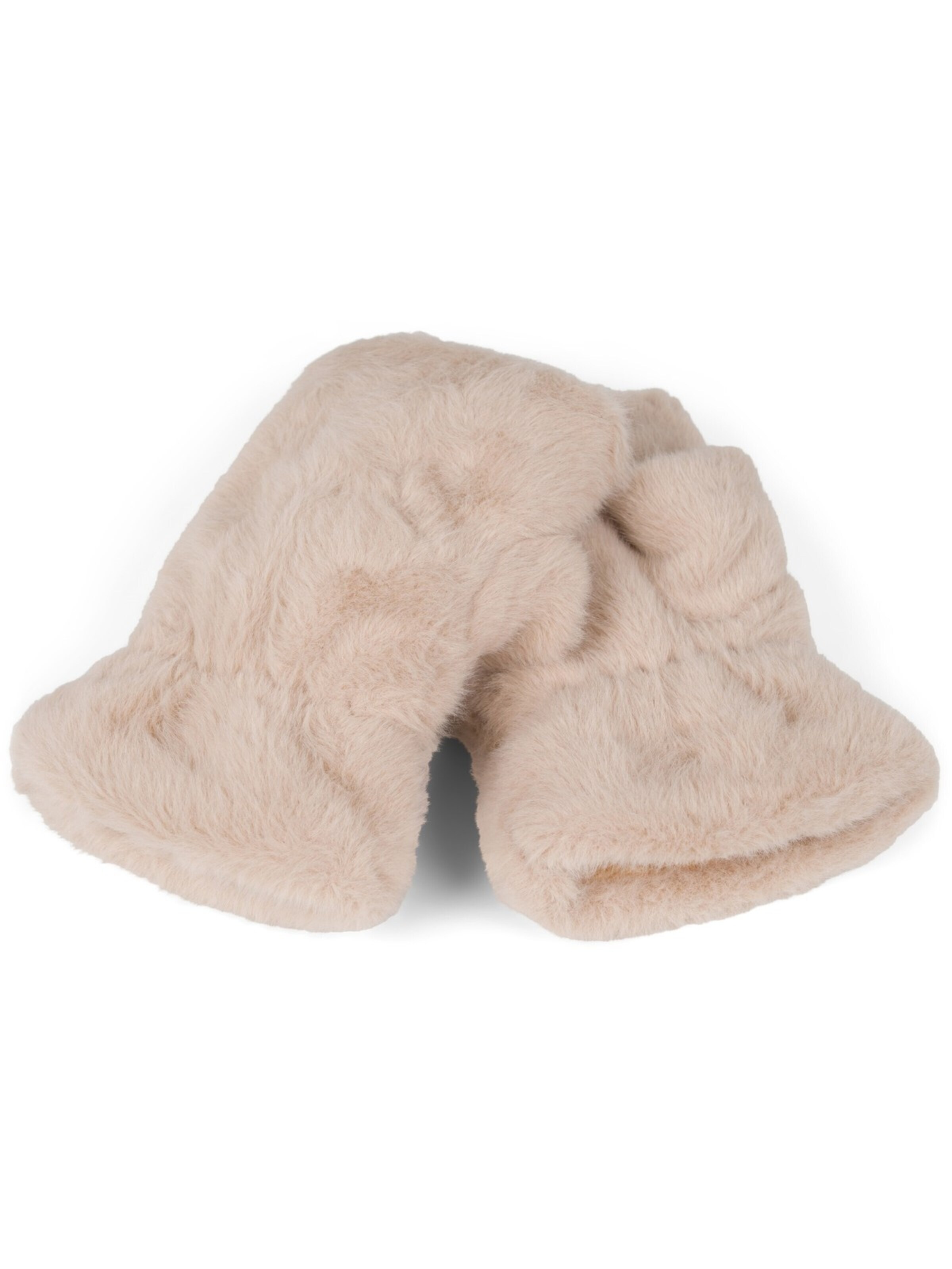 styleBREAKER Kurzfingerhandschuhe 'Fingerlose Handschuhe Kunstfell Einfarbig'‌‌‌ in Beige: Vorderseite