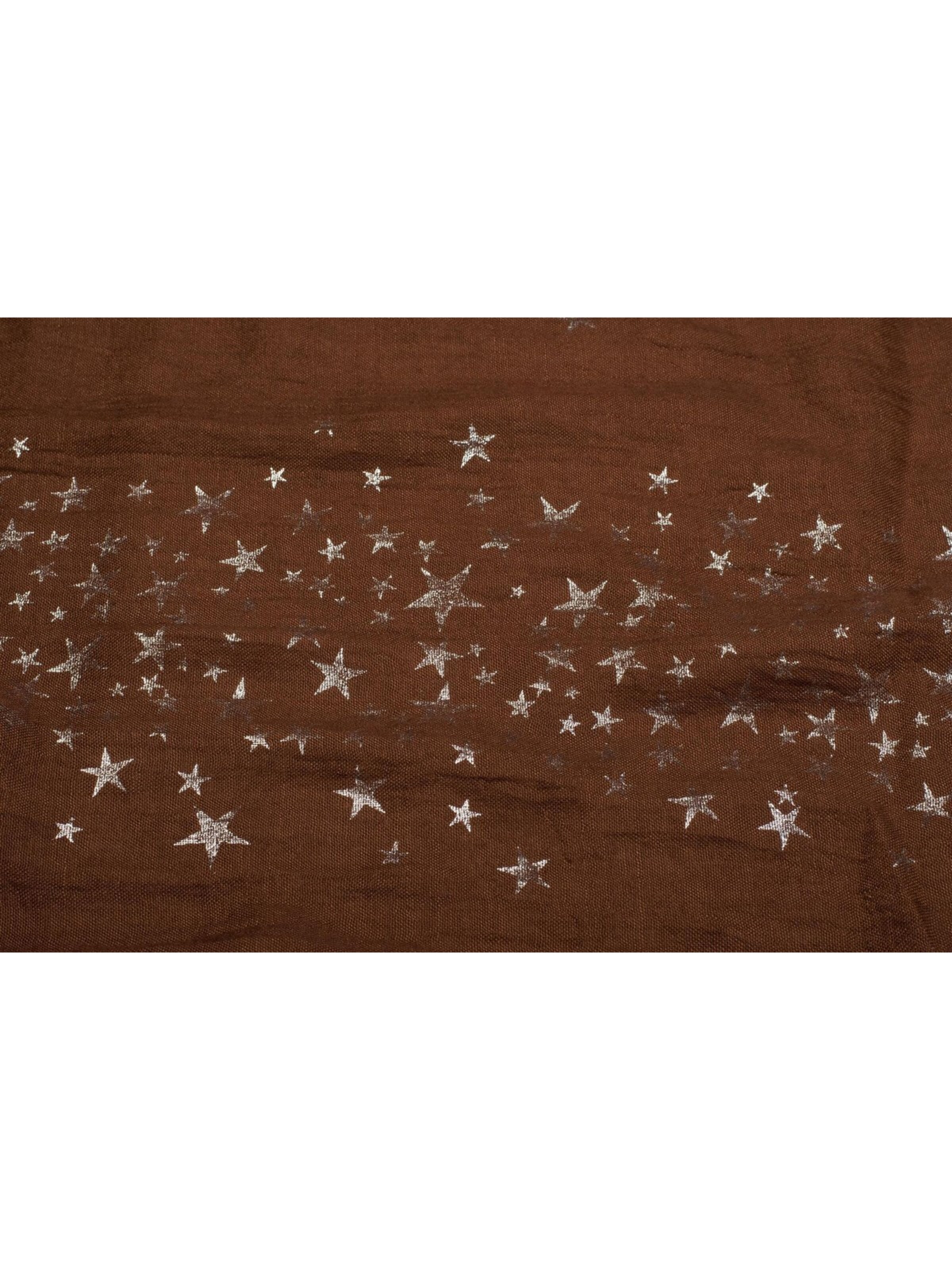 styleBREAKER Loop scarf 'Loop Schal mit Metallic Sterne Print' in Brown