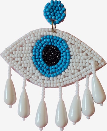 PfauGermany Earrings 'Evil Eye' in Blue: front