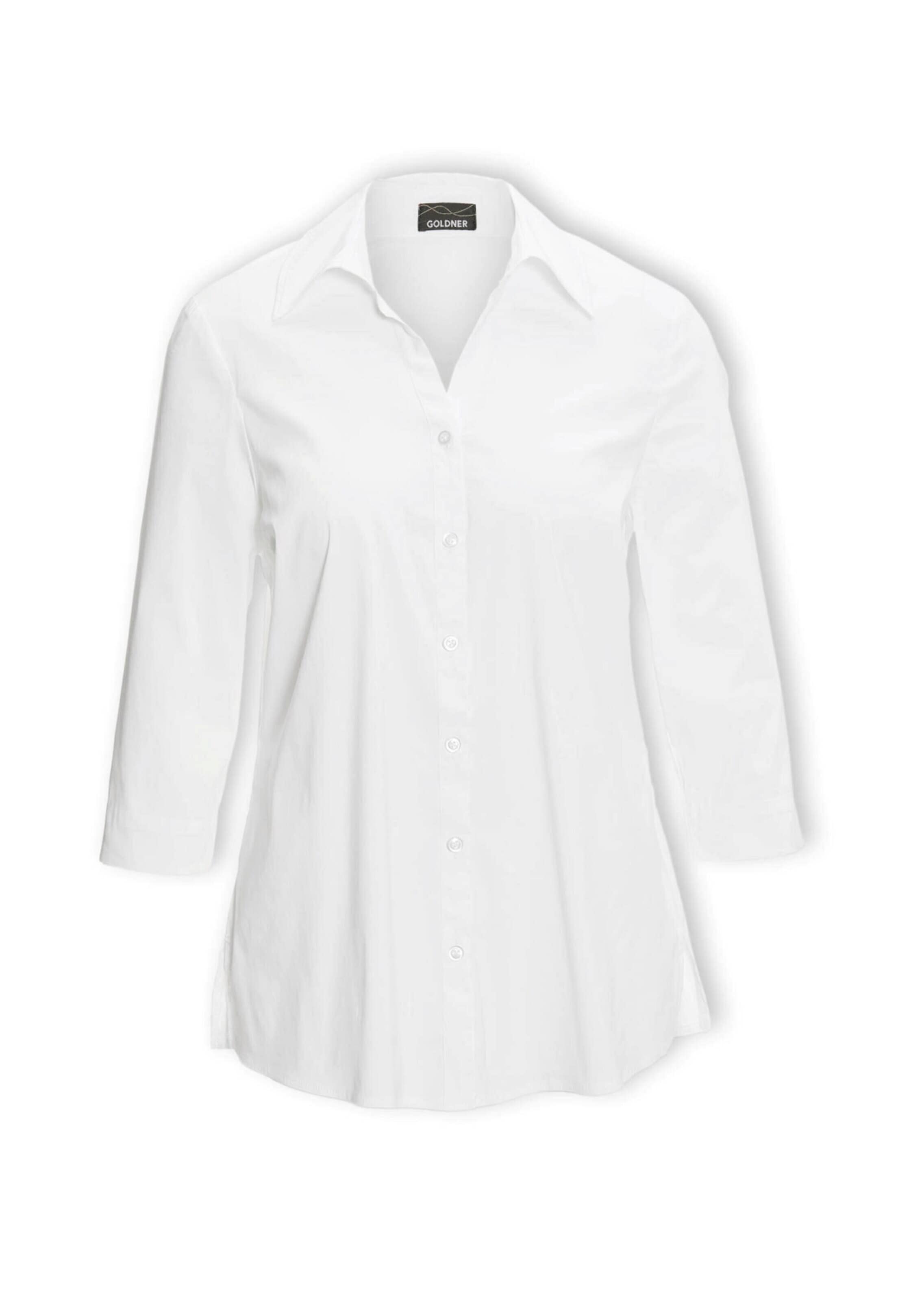 Goldner Bluse in Weiß: Vorderseite
