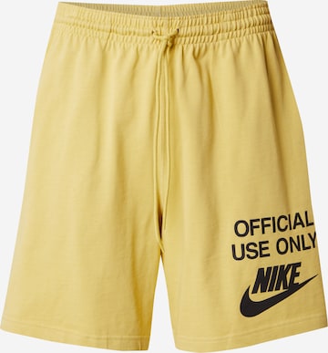 Nike Sportswear Püksid 'CLUB OFFICIAL', värv kollane: eest vaates