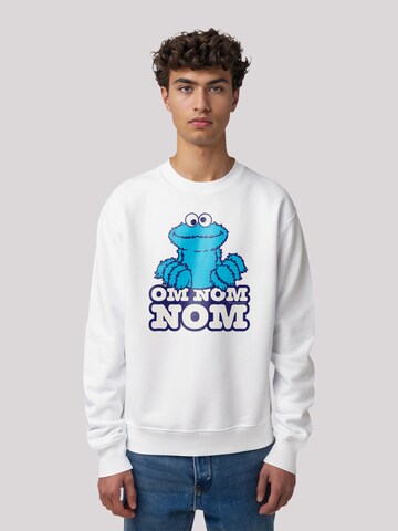 F4NT4STIC Sweatshirt 'Sesamstraße Cookie Monster' in White: front