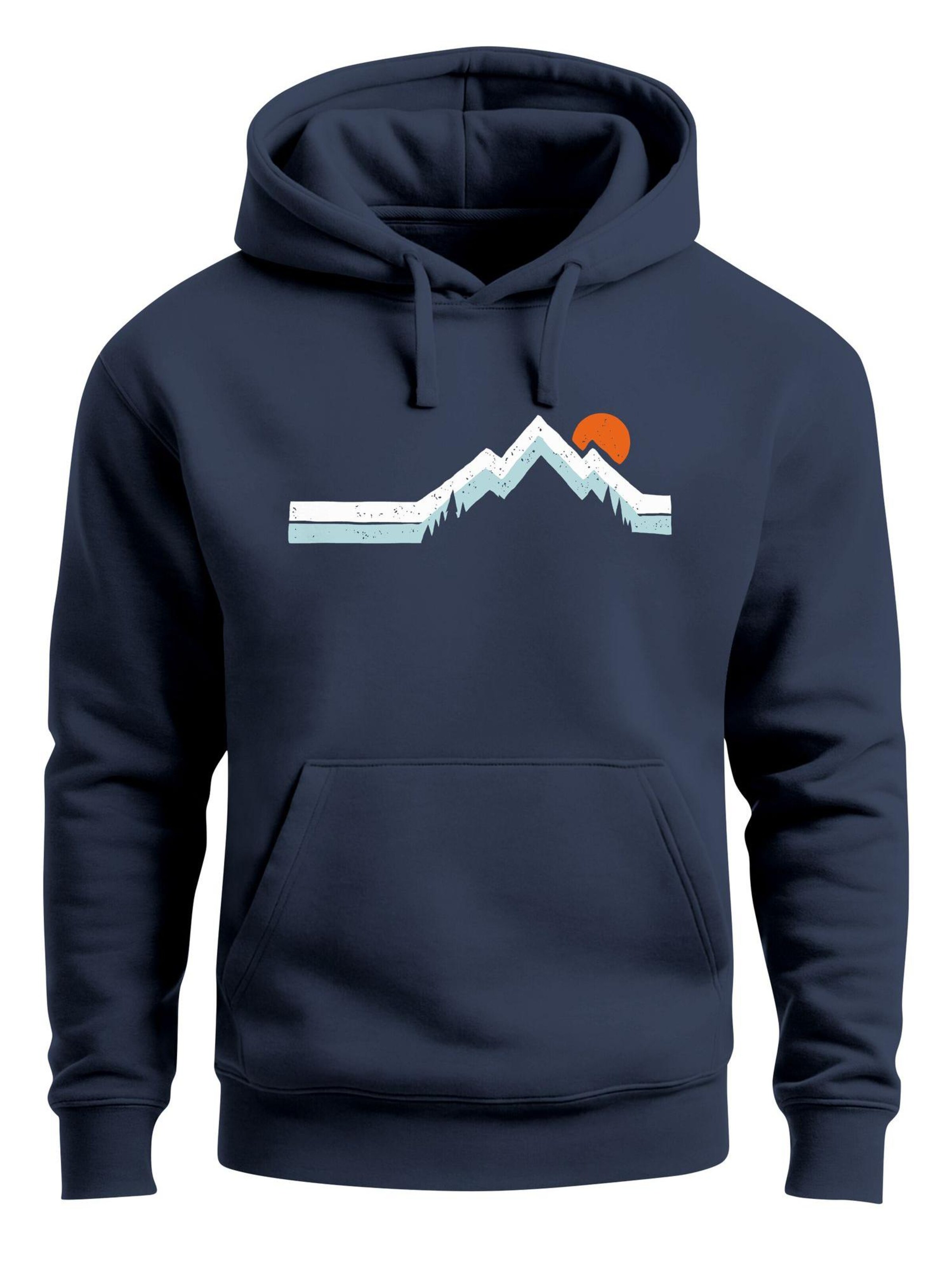 Neverless Sweatshirt 'Mountain Sun' in Blue: front