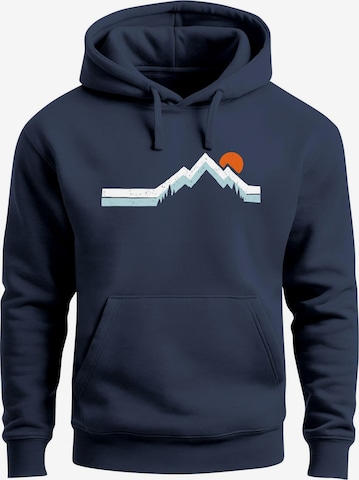 Neverless Sweatshirt 'Mountain Sun' in Blue: front