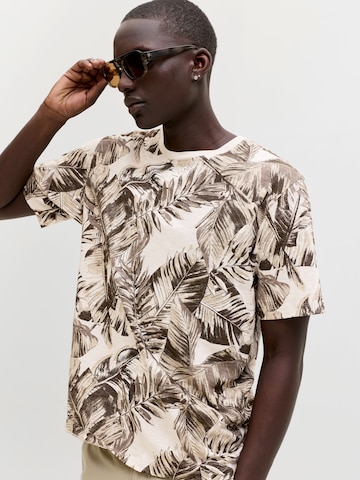 JACK & JONES Póló 'JJJEFF' - bézs