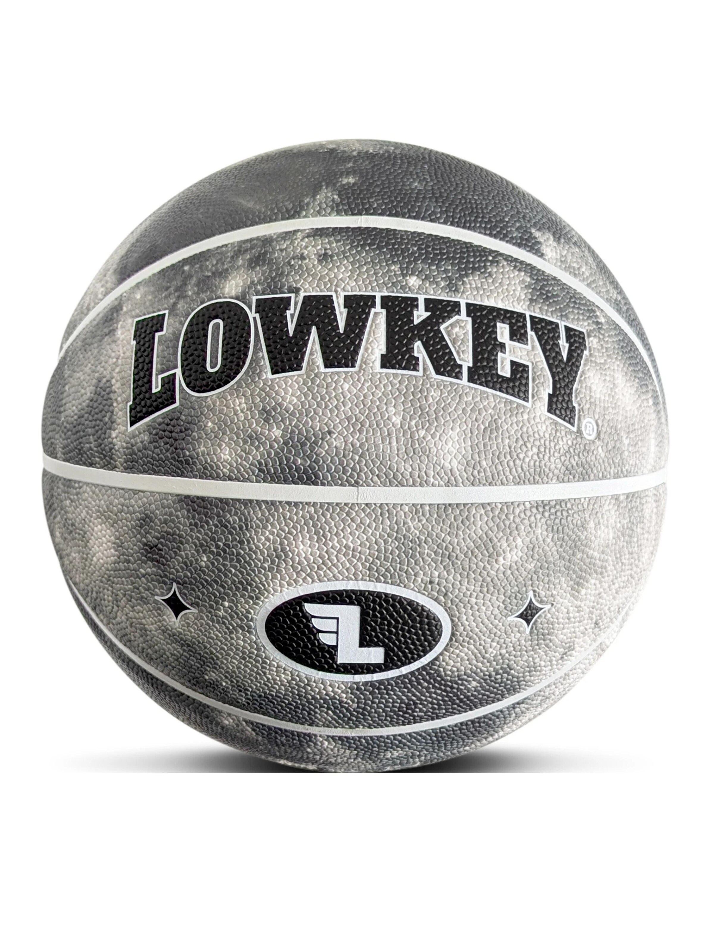 Lowkey Ball 'Moon Basketball Indoor & Outdoor Größe 7 | Mond Design'‌‌‌‌‌‌‌‌ in Grau: Vorderseite