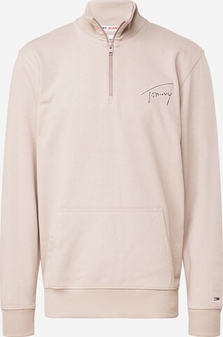 Sweat-shirt Tommy Jeans en beige : devant