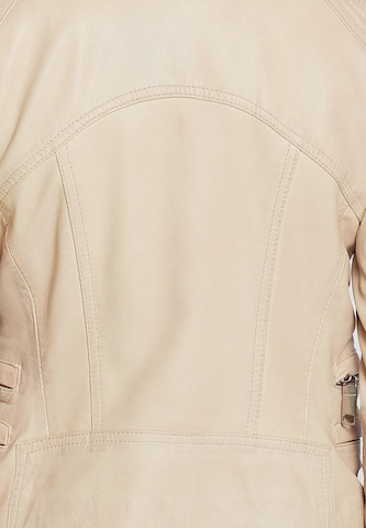 Maze Biker Lederjacke mit auffälligem Innenfutter ' Chrystal ' in Beige