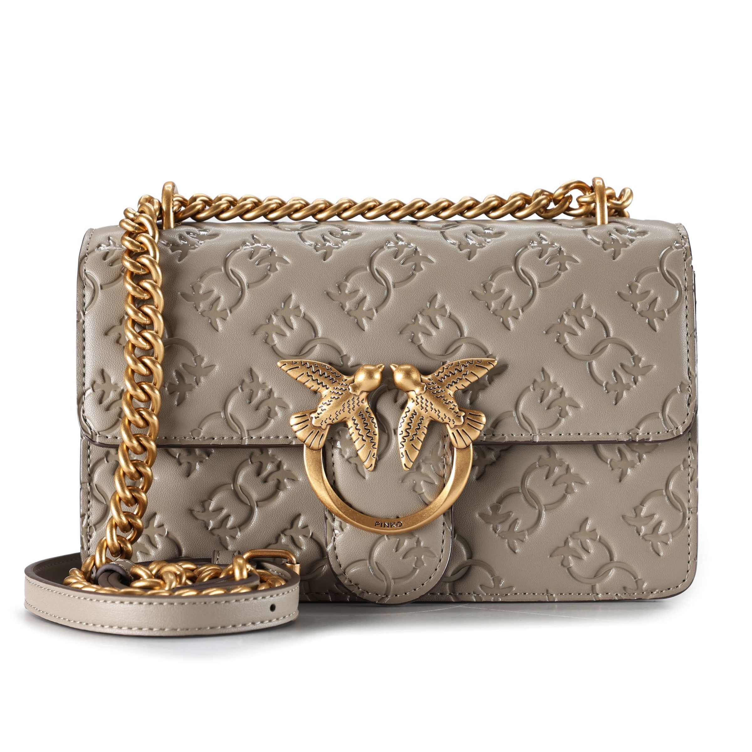 Borsa a tracolla 'Love One' di PINKO in grigio: frontale