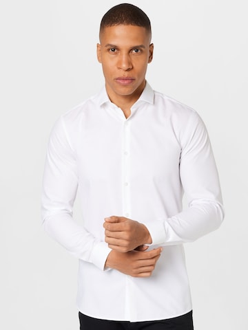 HUGO Slim fit Koszula biznesowa 'Erondo' w kolorze biały: przód
