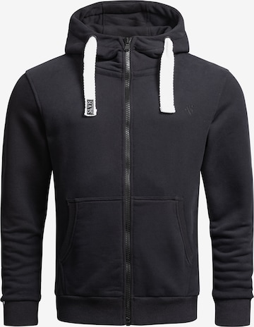 Alessandro Salvarini Sweatjacke 'Vinzent' in Schwarz: predná strana