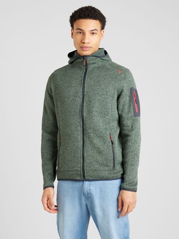 CMP Athletic Fleece Jacket in Green: front