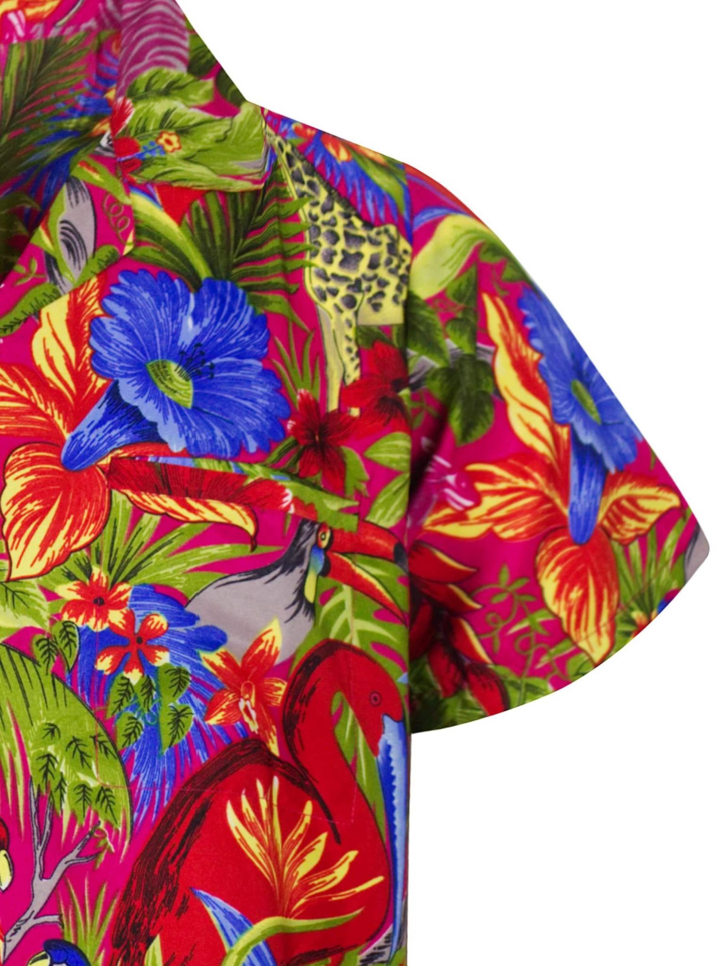 King Kameha Shirt 'Jungle' in Roze