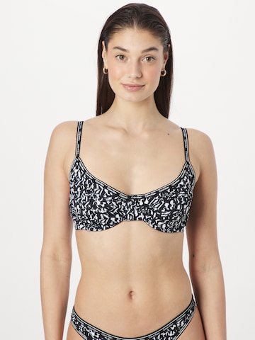 Calvin Klein Swimwear Balconette Bikini Top in Black: front