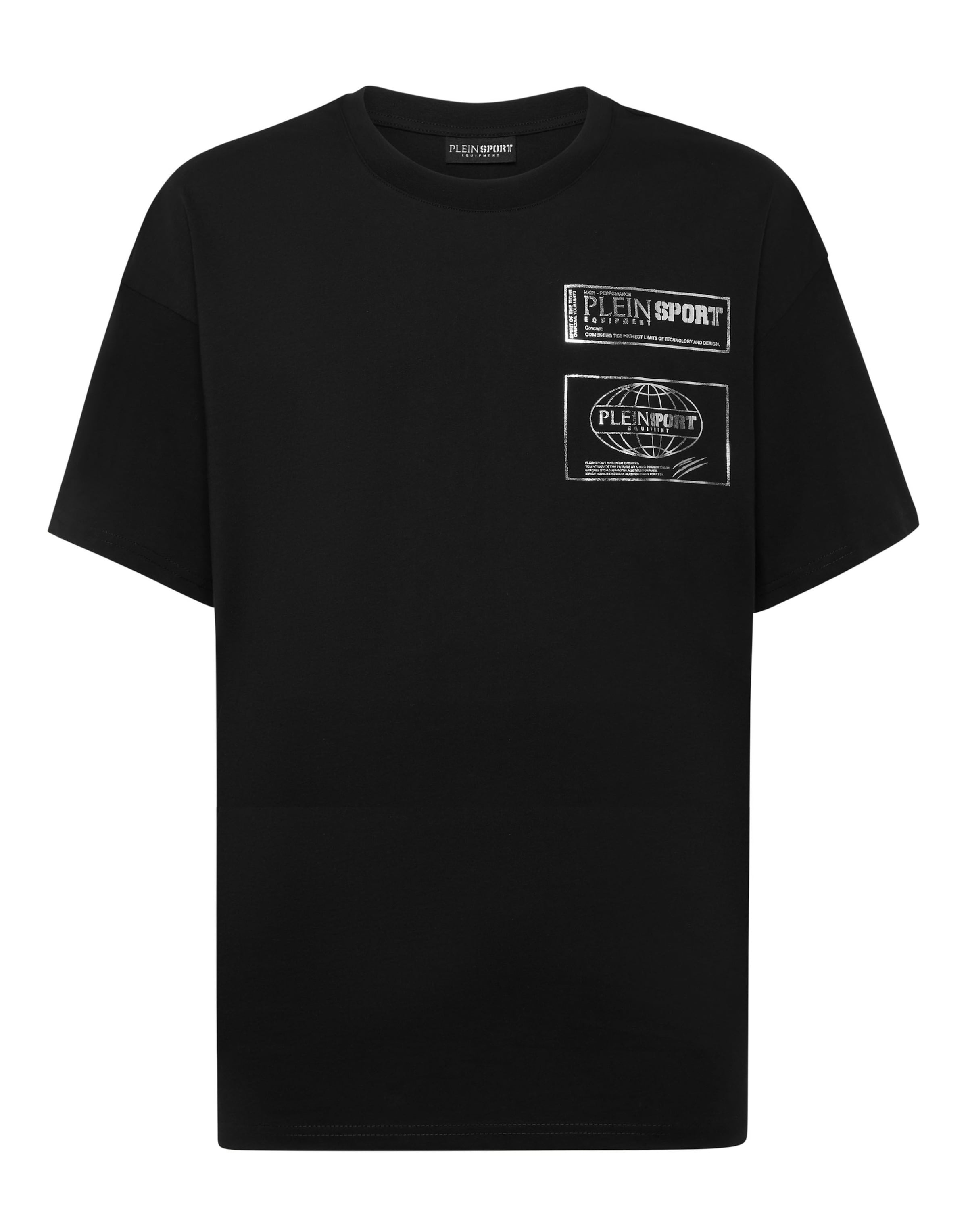 Plein Sport Shirt in de kleur Zwart / Zilver, Productweergave