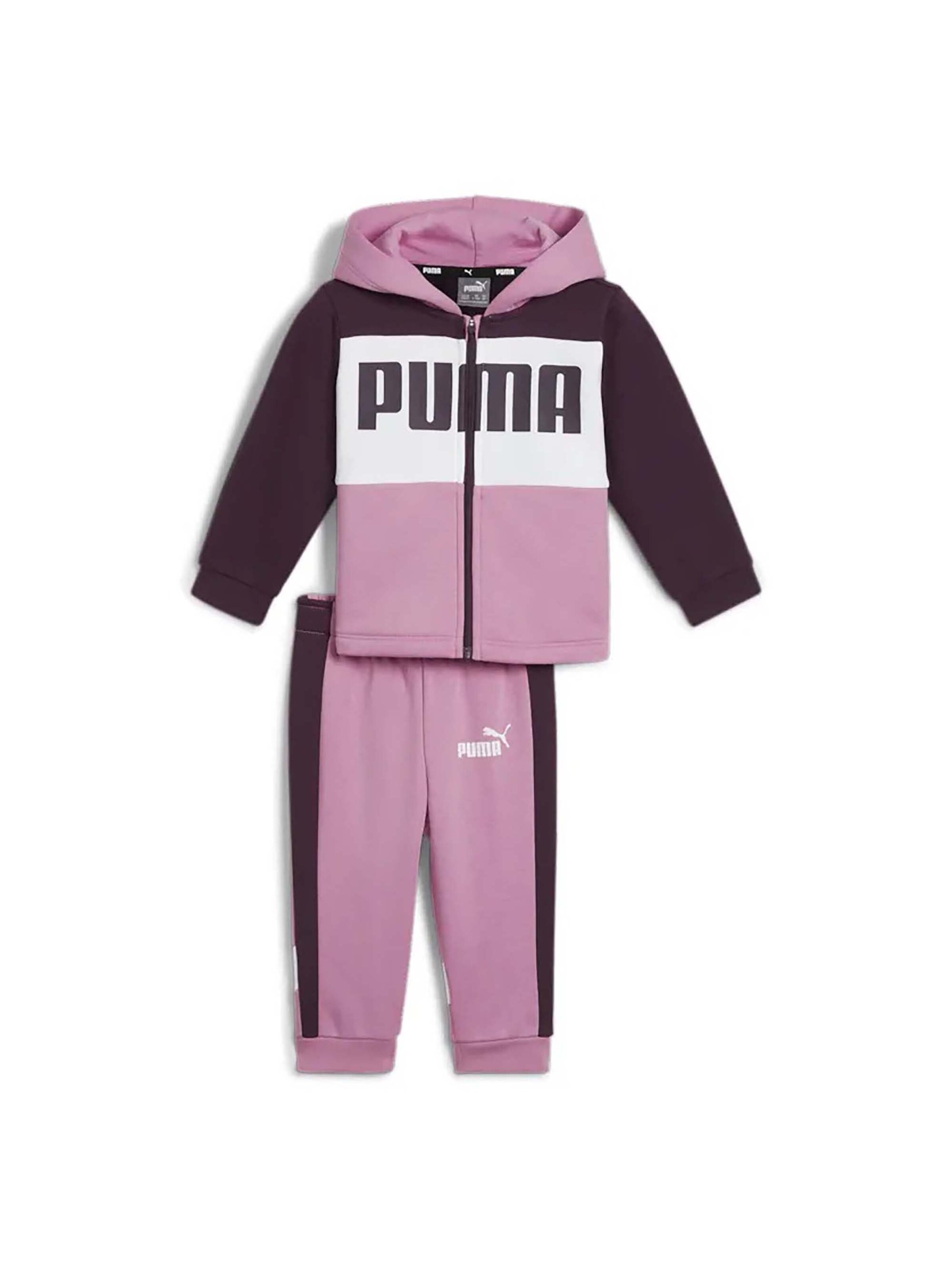 PUMA Jogginganzug 'Minicats Colorblock Jogger Fl' in Pink: Vorderseite