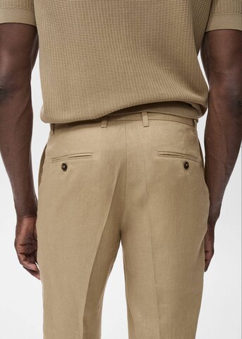 MANGO MAN Regular Pleated Pants 'Salve' in Beige