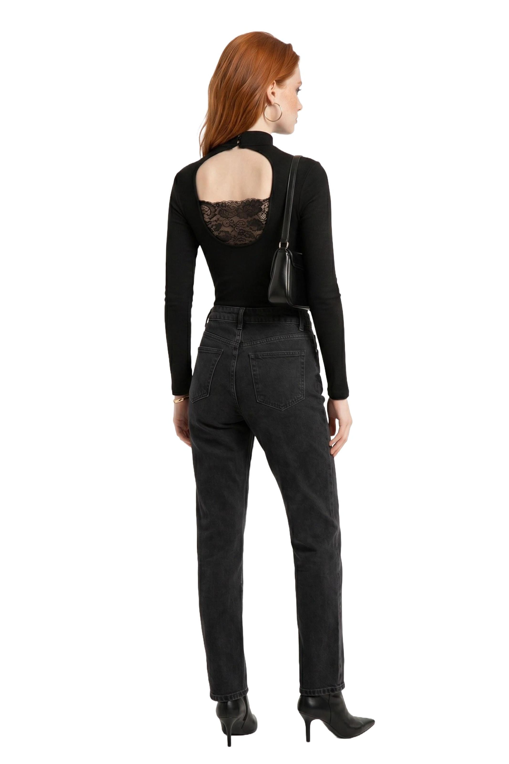 Alexa Dash Shirt bodysuit in Black