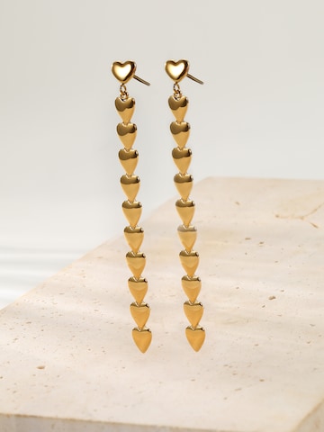 Hey Happiness Ohrringe 'Heart Cascade' in Gold