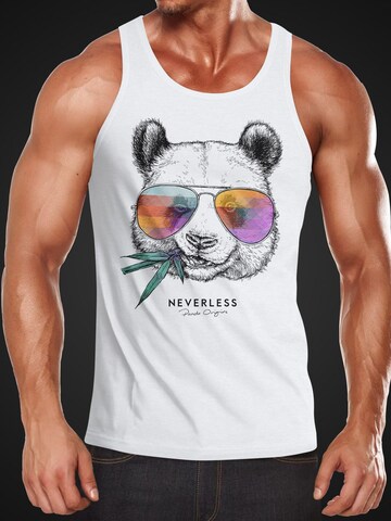 Neverless Shirt 'Panda Bambus' in White