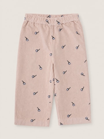 Pantalon 'Rosemary Cordroy – White Flowers Rose' LouieLouie en rose : devant