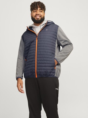 Jack & Jones Plus Between-season jacket 'JJEMulti' in Grey: front