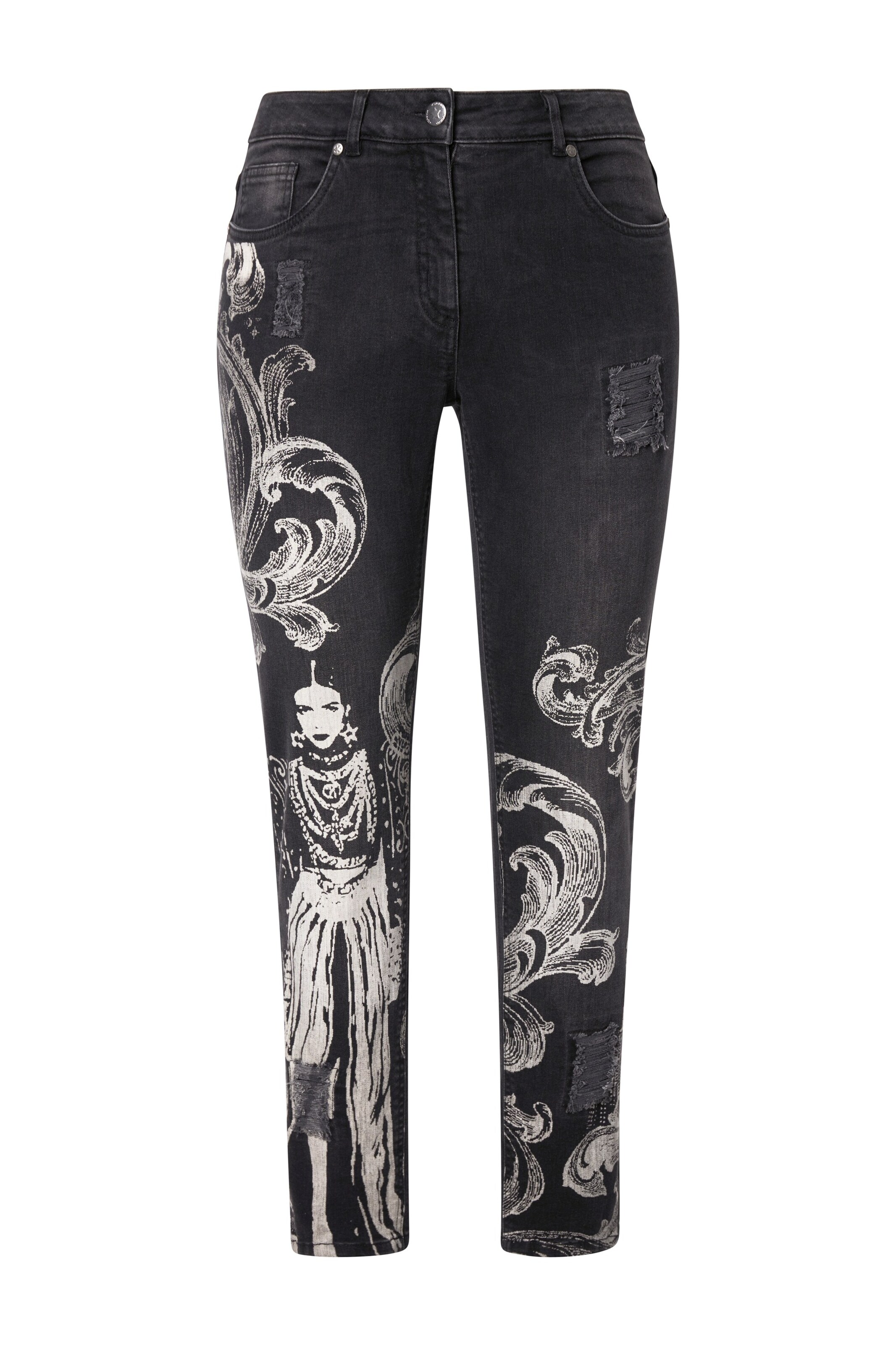 Angel of Style Slimfit Jeans in Zwart: voorkant