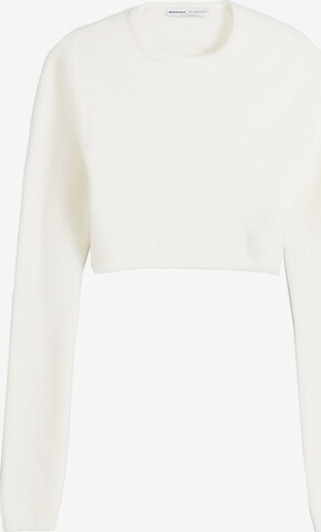 Bershka Sweater in White: front