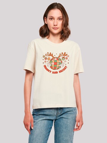 F4NT4STIC Oversized shirt in Beige: voorkant