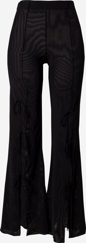 WEEKDAY Rozkloszowany krój Spodnie 'Ebba' w kolorze czarny: przód