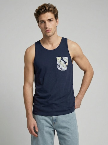 JJ Rebel Póló 'JREBRUSSEL FLOWER' - kék: elől