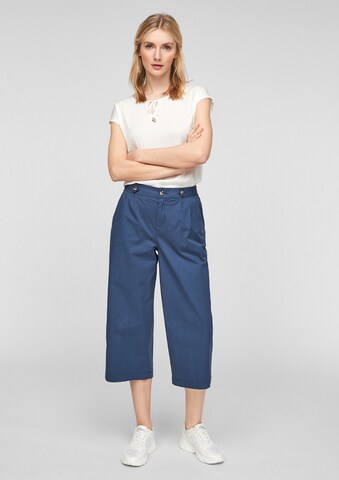 s.Oliver Wide leg Bandplooibroek in Blauw: voorkant