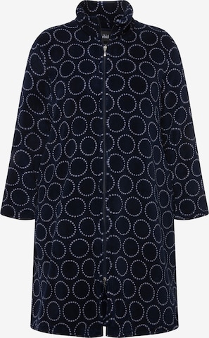 Ulla Popken Long Bathrobe in Blue: front