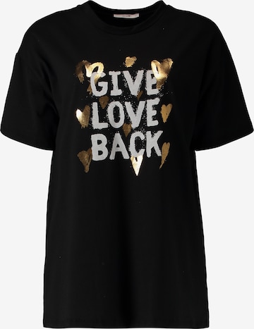 Hailys - Camiseta 'Giada' en negro: frente