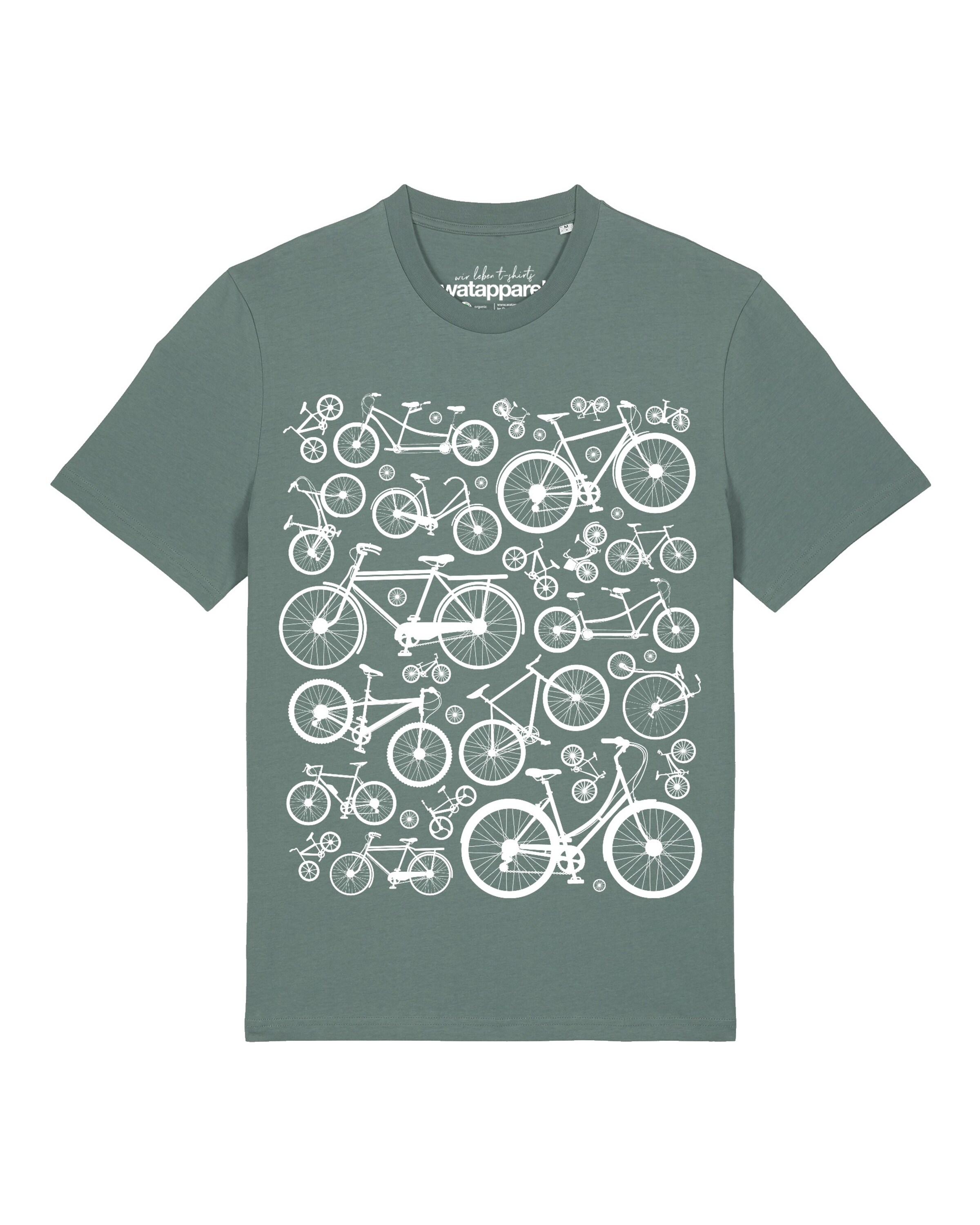 Watapparel Shirt 'Fahrräder' in Groen: voorkant