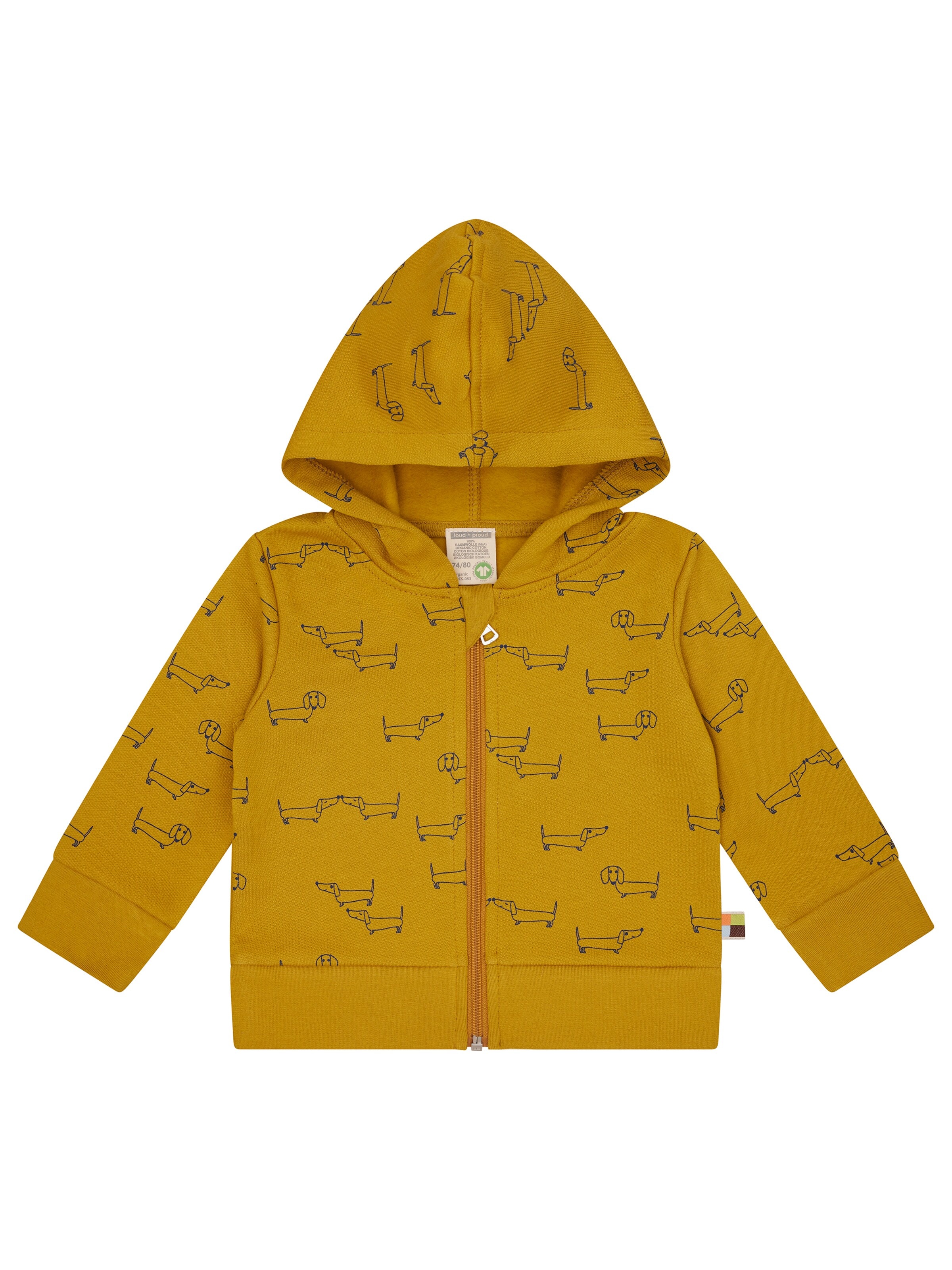 loud + proud Sweatjacke‌‌‌‌‌‌‌‌ in Gelb: Vorderseite