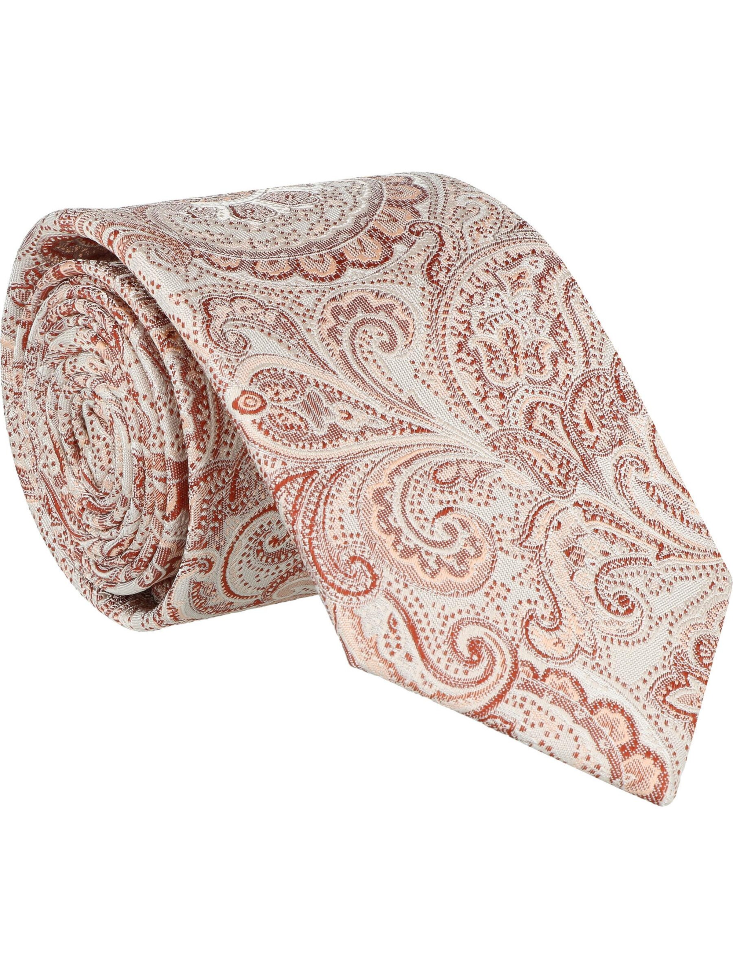 WILLEN Tie 'Paisley / Uni' in Orange